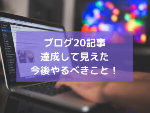 完全初心者がブログ20記事達成して見えてきた今後やるべきこと!