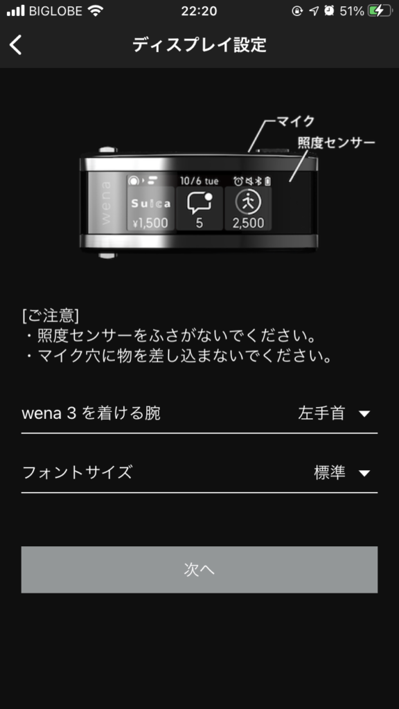 wena3 ディスプレイ設定