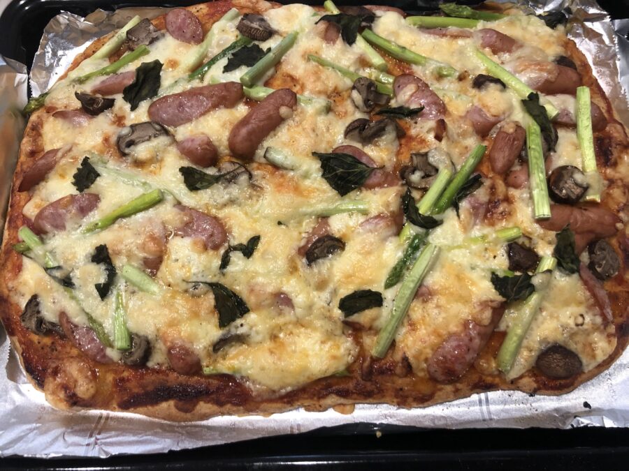 ホームベーカリーで全粒粉ピザ:作り方